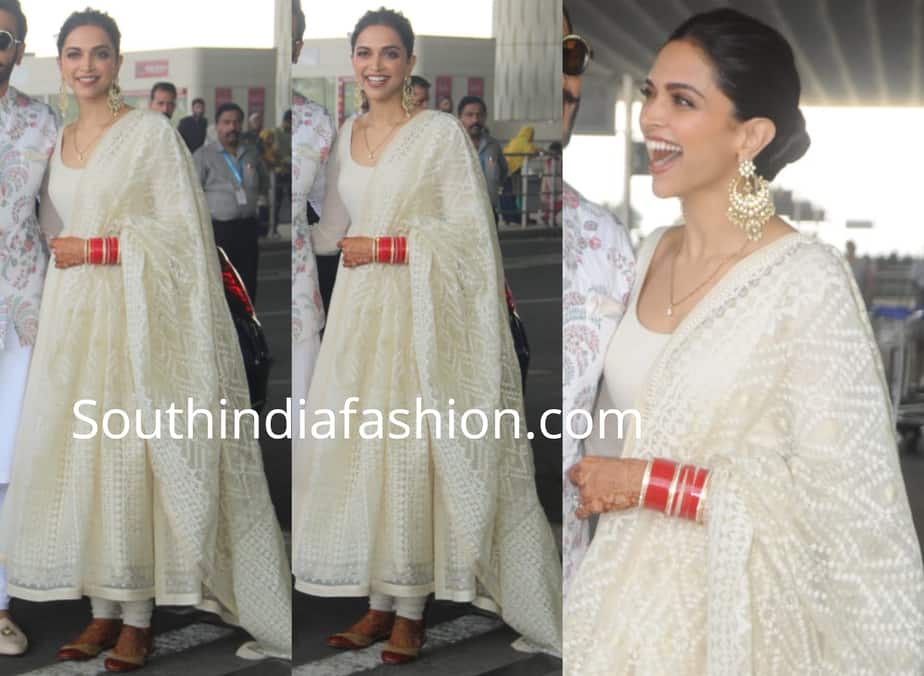 deepika in white anarkali