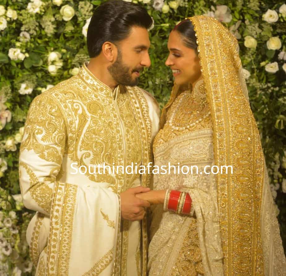 deepika padukone gold saree deepika and ranveer at their wedding reception in mumbai deepika padukone gold saree deepika and ranveer at their wedding reception in mumbai