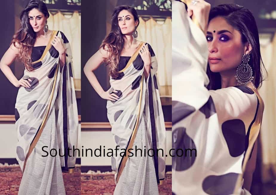 kareena kapoor in black and white masaba saree