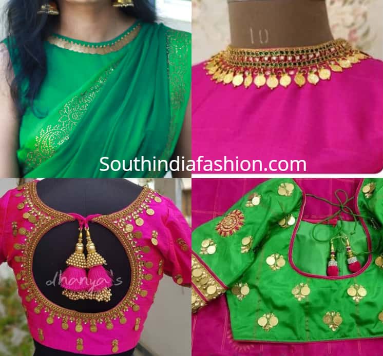 simple kasu work blouse designs