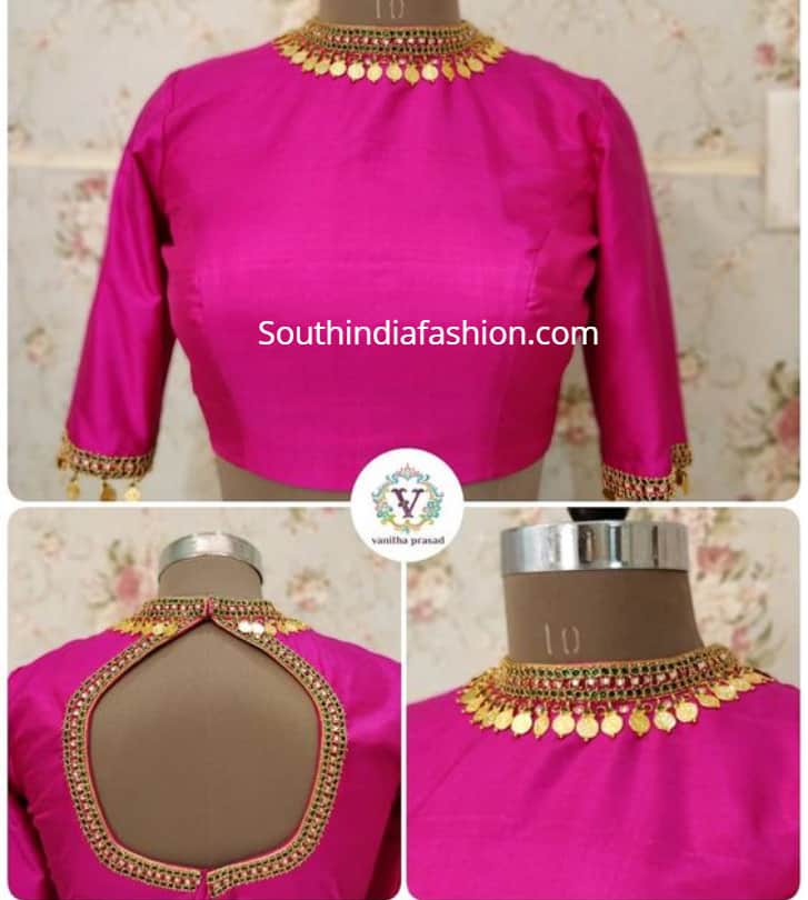 simple kasu work blouse designs