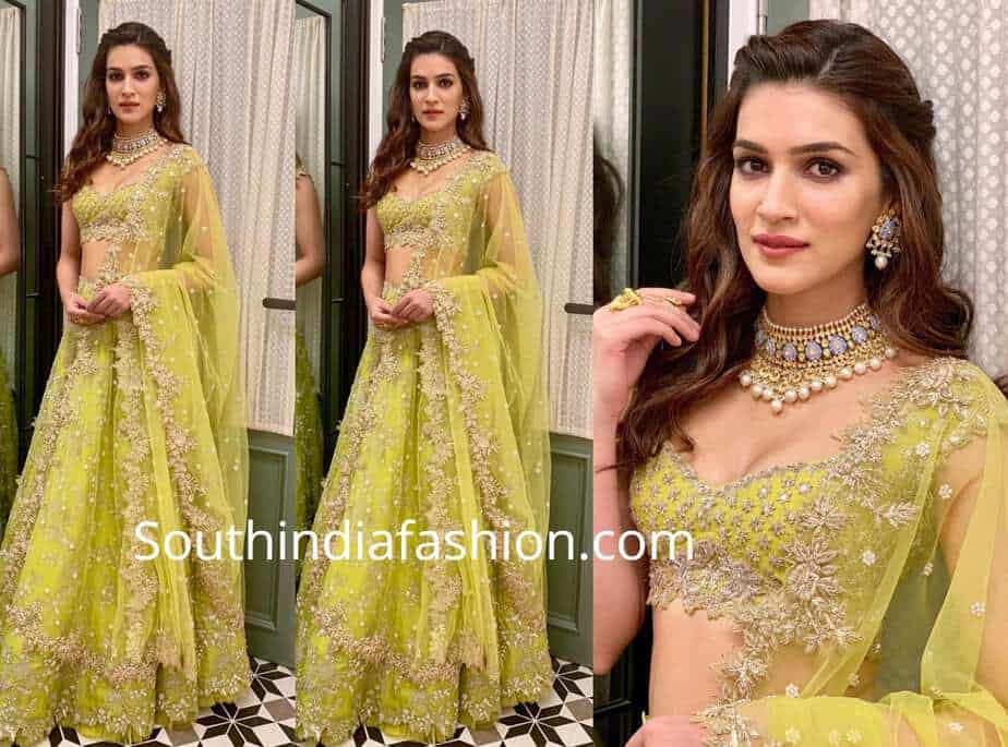 kriti sanon green lehenga anushree reddy