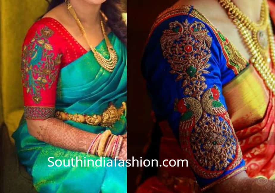Peacock embroidery best sale designs for blouse
