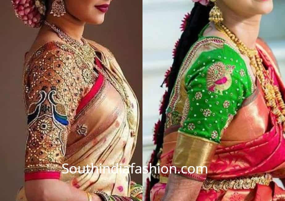 peacock maggam work blouse designs 