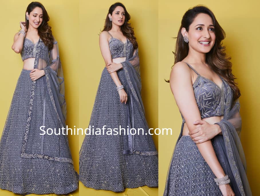 pragya jaiswal grey lehenga