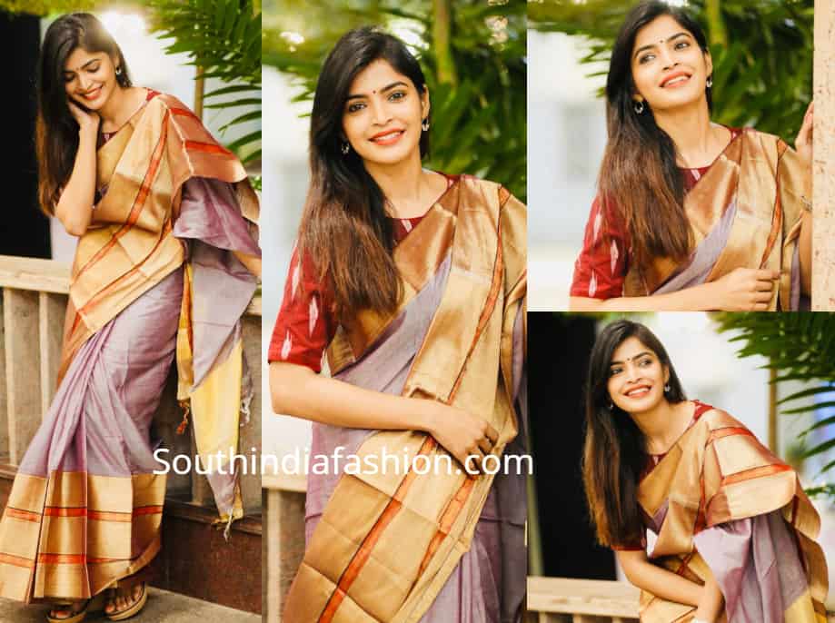 sanchita shetty in silk saree