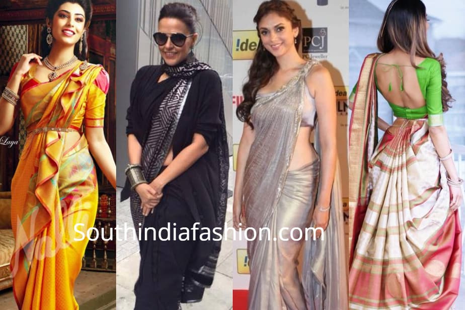 party wear saree wearing style