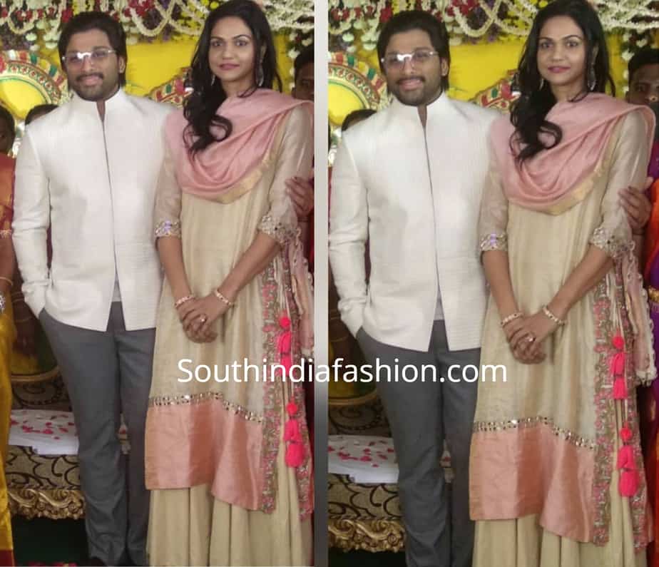 allu arjun and sneha reddy at a wedding