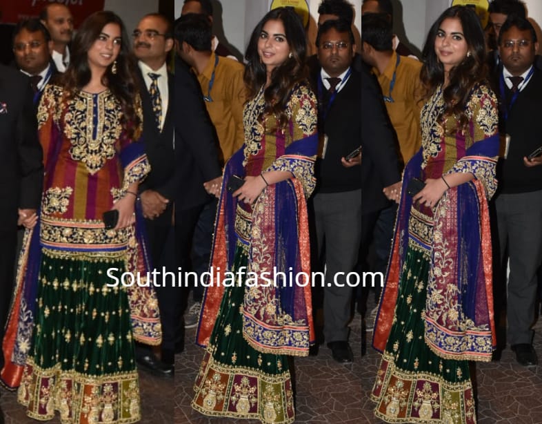 isha ambani lehenga at priyanka chopra sangeet