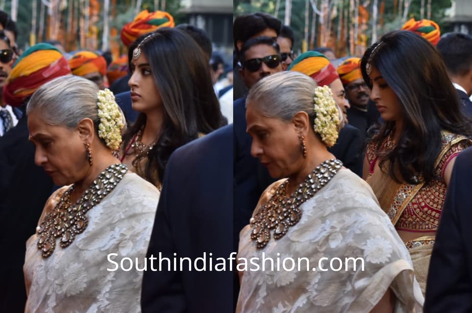 jaya bachchan and navya naveli at isha ambani wedding