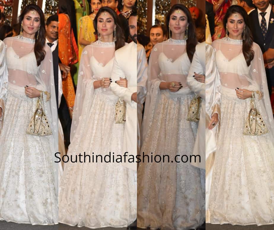 kareena kapoor in white lehenga at isha ambani wedding