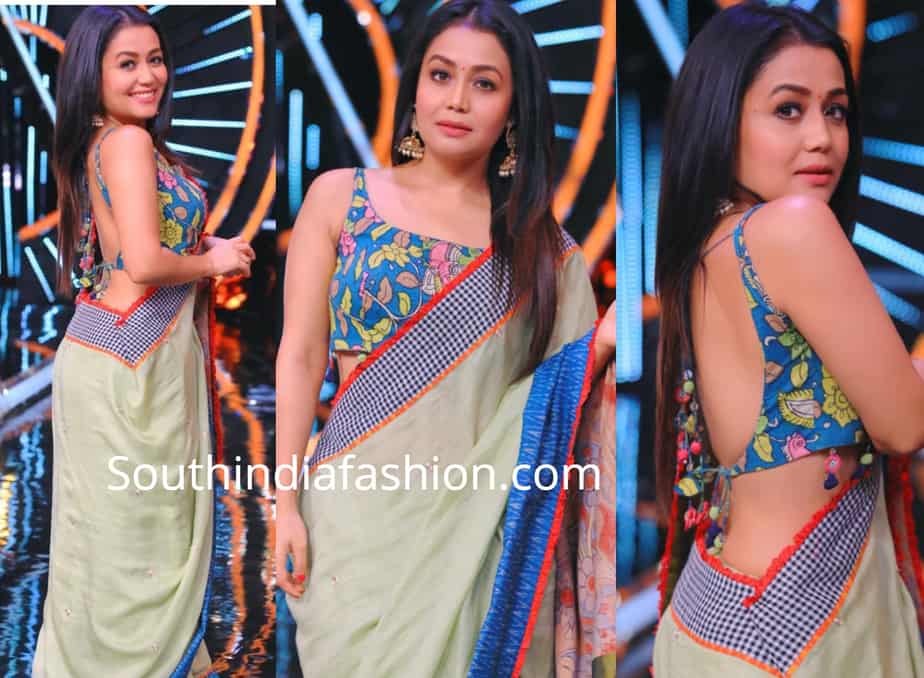 neha kakkar kalamkari saree indian idol