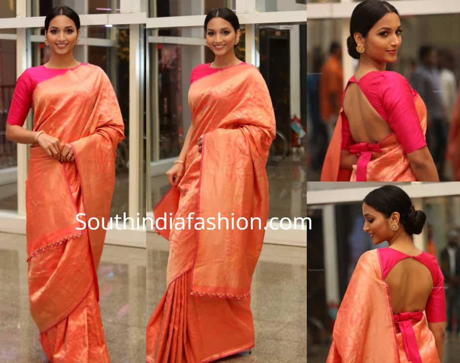 srinidhi shetty saree at kgf pre release event