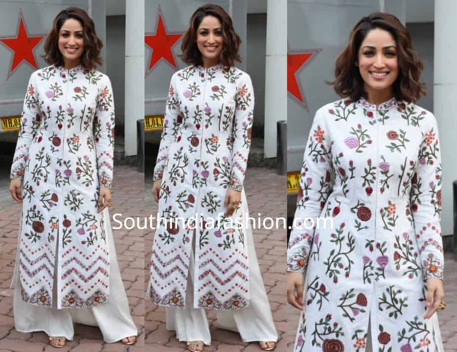 yami gautam in a white palazzo suit