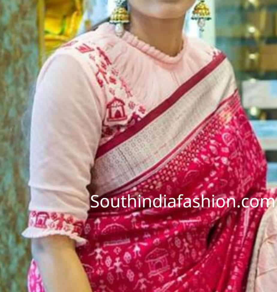 Stylish Frill Collar Blouse Designs | Ruffle Collar Saree Blouse ...