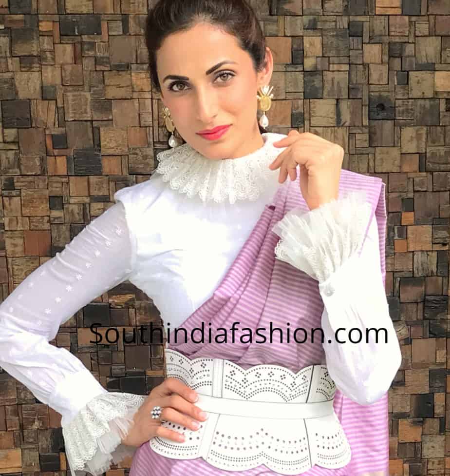 Stylish Frill Collar Blouse Designs | Ruffle Collar Saree Blouse ...