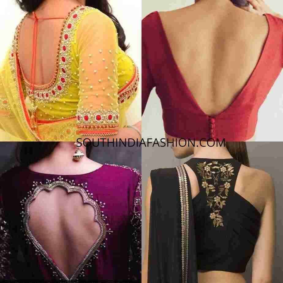 Saree blouse designs front and back 2019 red