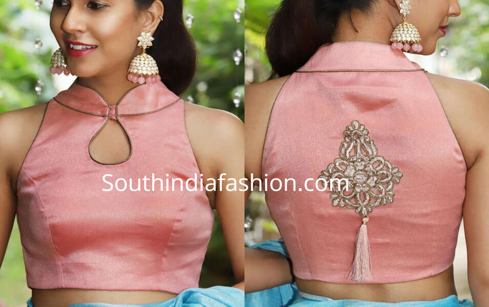 High neck saree jacket design 2019 sale
