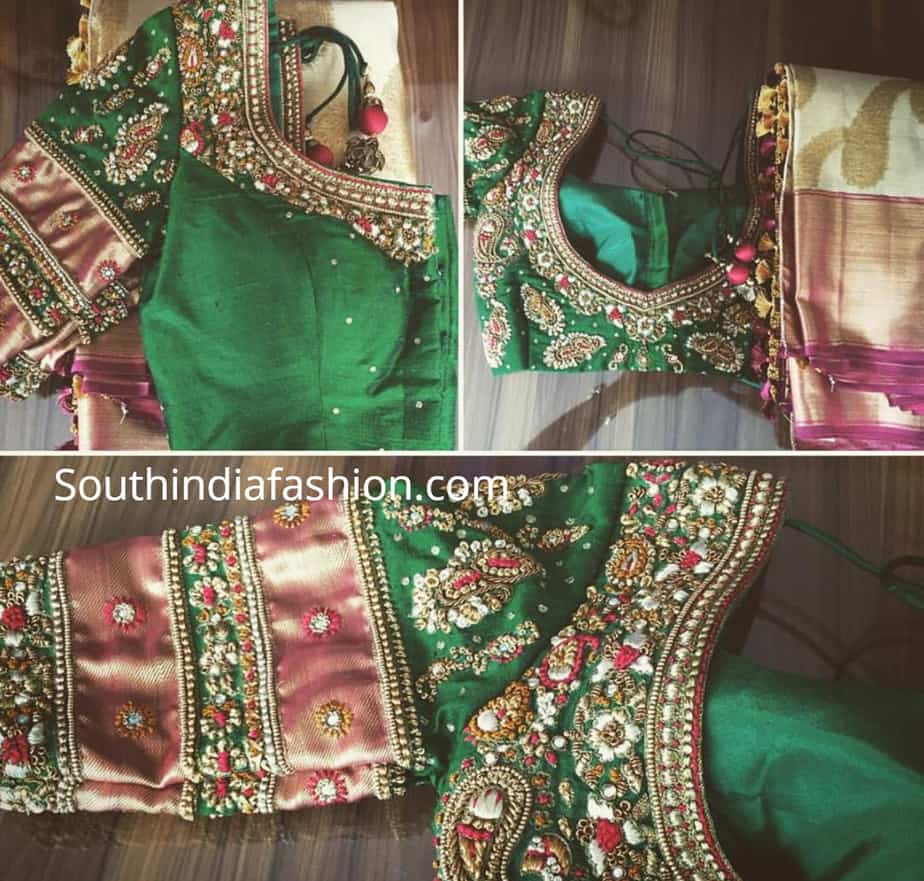 12 Beautiful Pattu Saree Blouse Designs By Prathiksha!