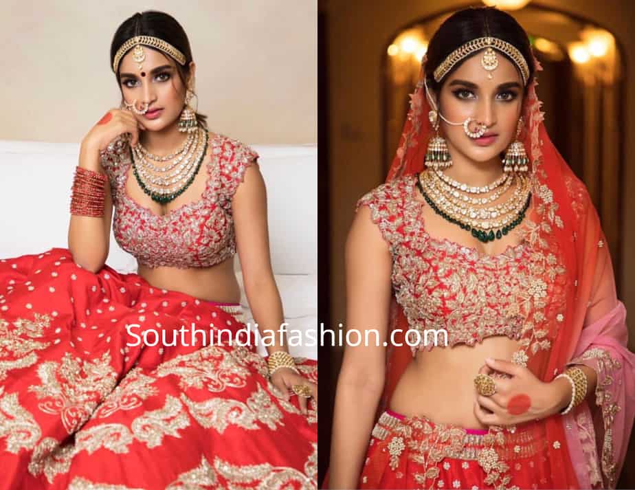 nidhhi agerwal in anushree reddy lehenga 