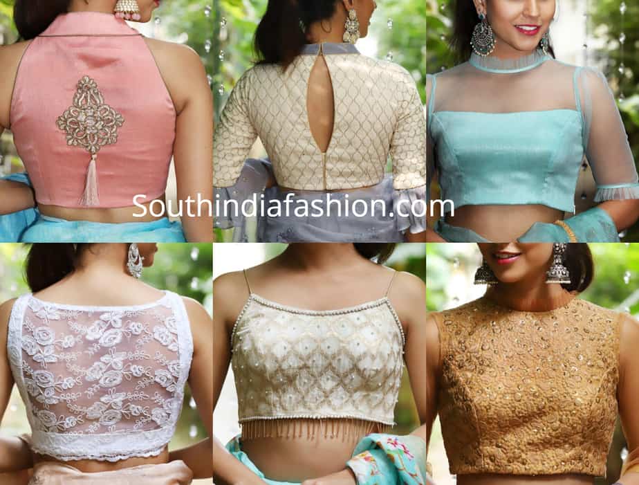 party wear blouse designs for silk sarees