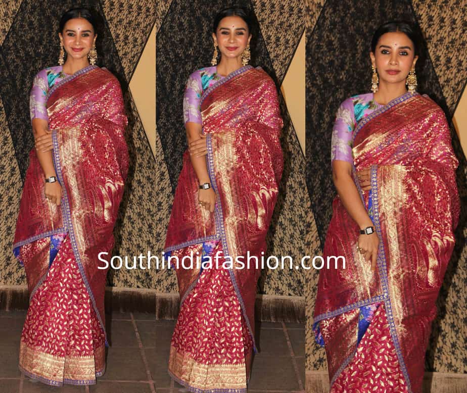 patralekhaa in silk saree at sakshi bhatt wedding reception