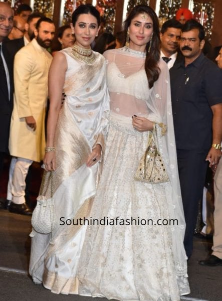 kareena and karishma twinning in mathcing white lehengas 