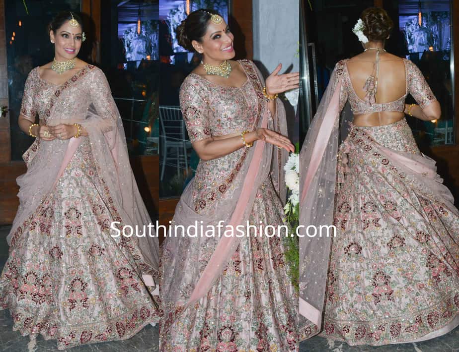 bipasha basu in dolly j lehenga at a wedding