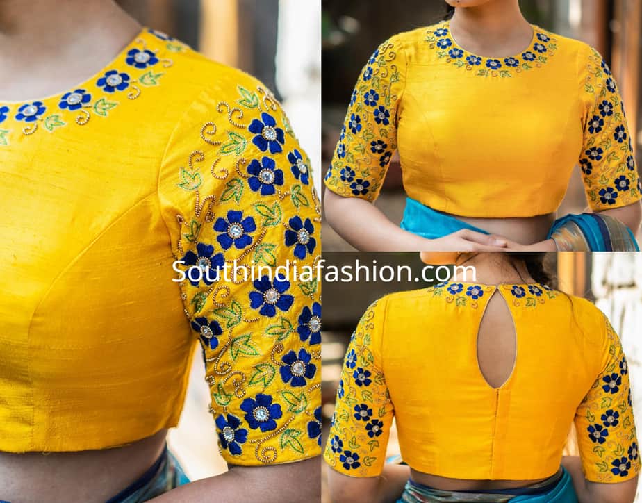 latest maggam work blouse designs for silk sarees