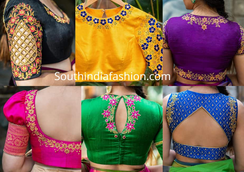 latest maggam work blouse designs for silk sarees