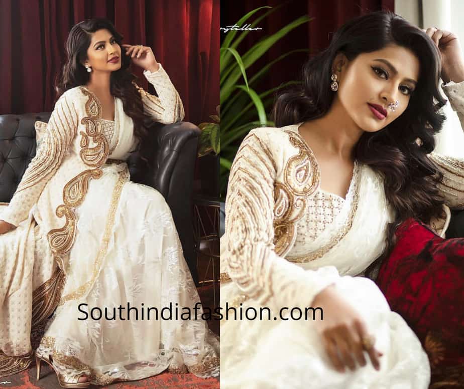 white saree jacket