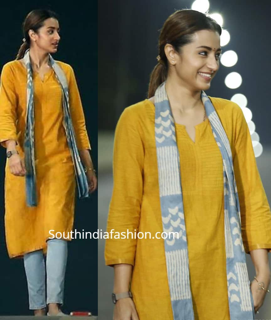 trisha-yellow kurti 96 movie