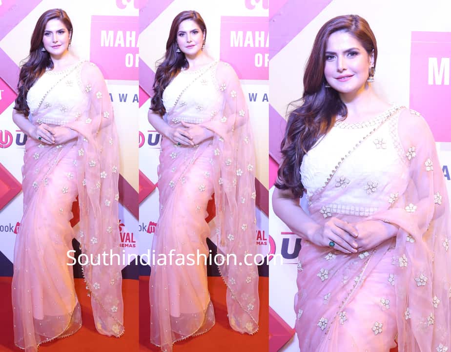 zareen khan saree at lokmat awards