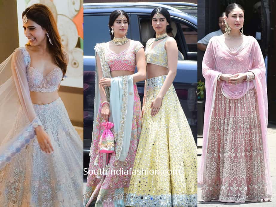 lehenga in pastel shades