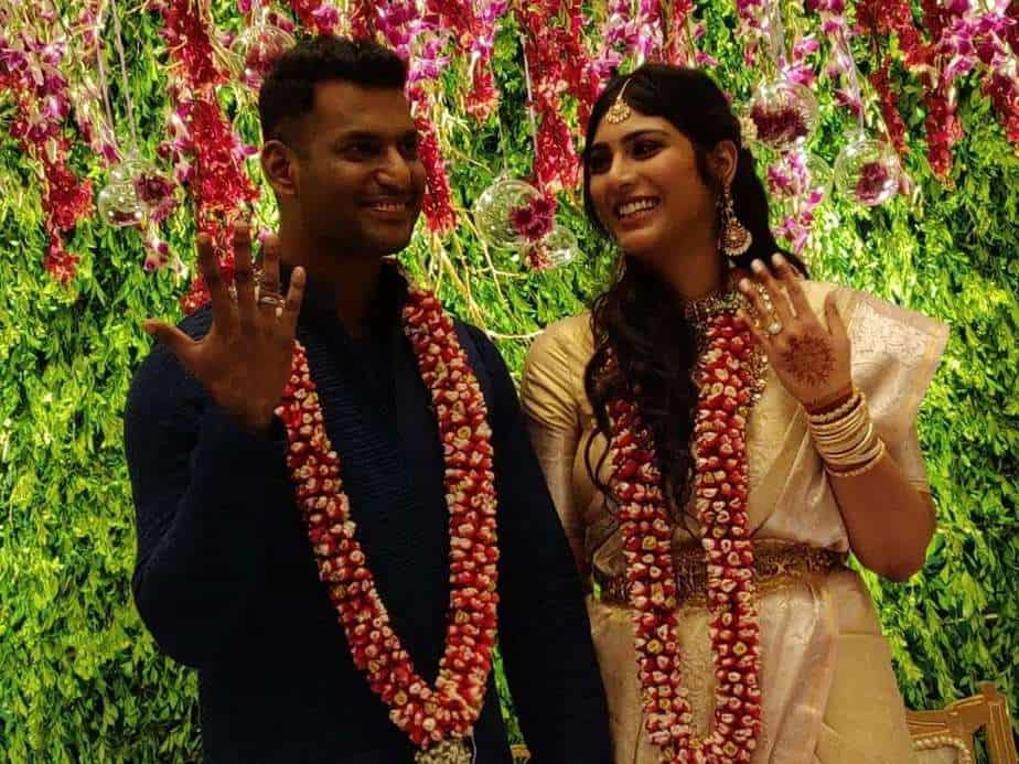 actor vishal anisha reddy wedding engagement photos Actor Vishal Anisha Reddy Engagement Photos