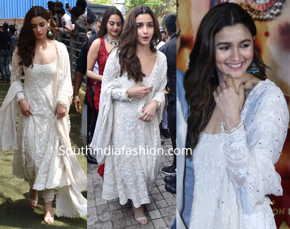 alia bhatt white anarkali suit