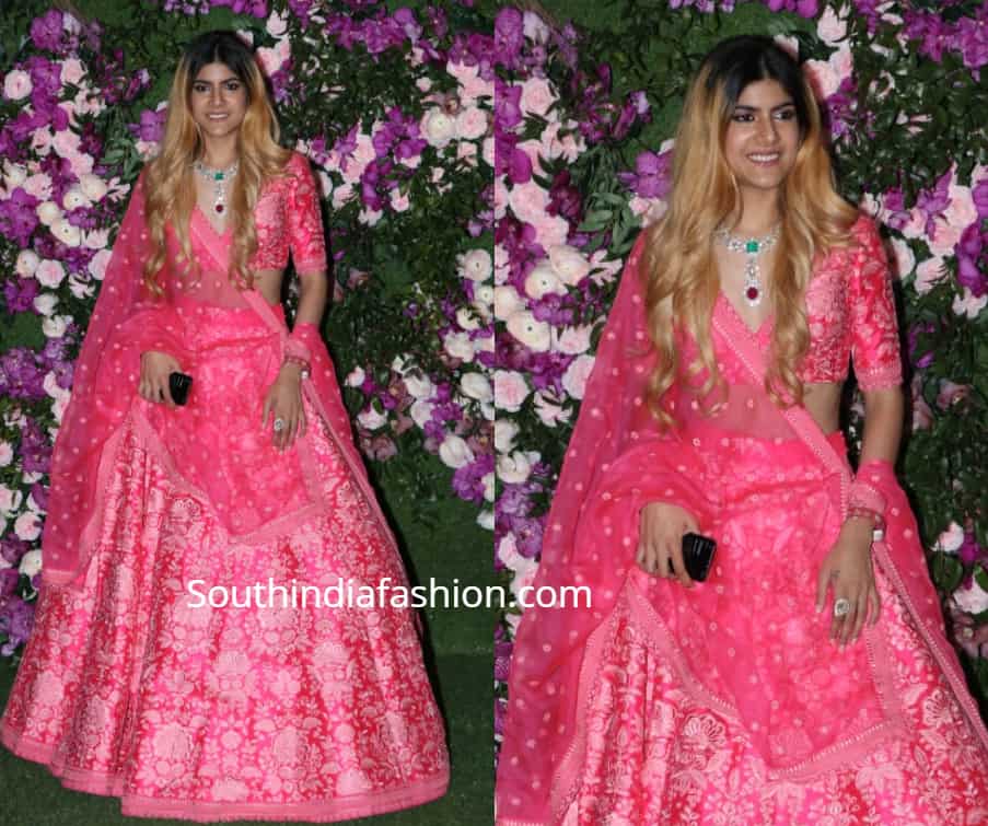 ananya birla in pink lehenga at akash ambani wedding