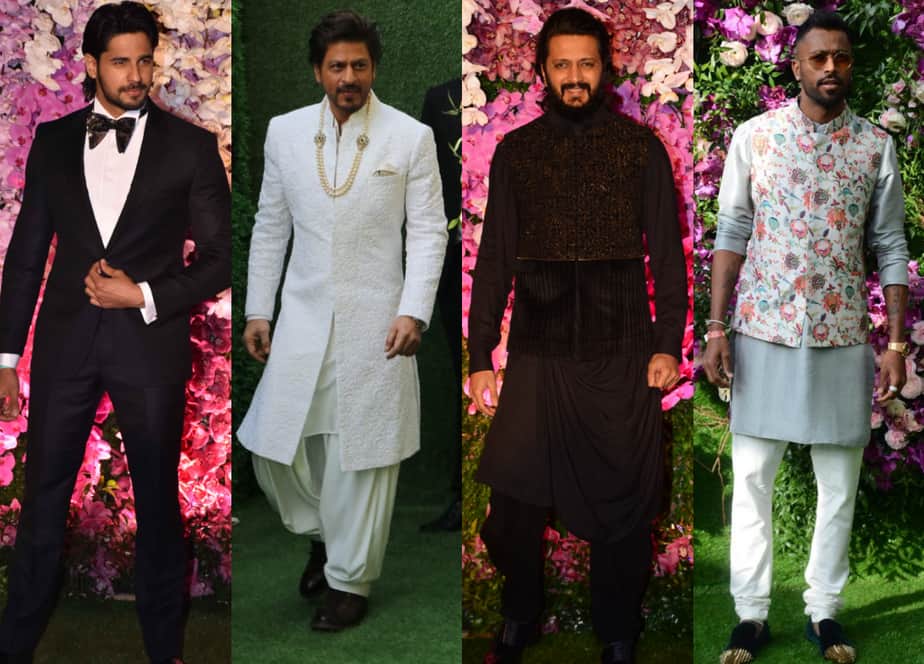 bollywood celebrity dresses of male actors at akash ambani reception