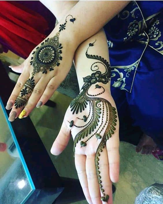 Jewellery inspired Arabic mehendi designs