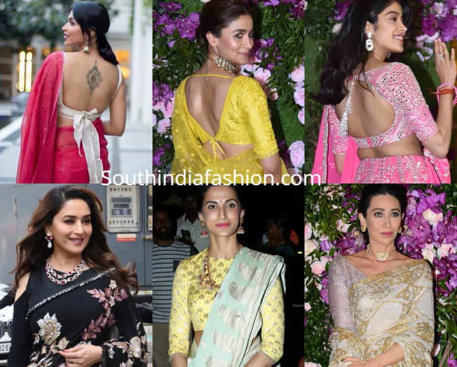 celebrity saree blouse designs 2019