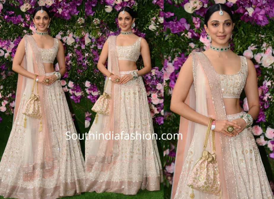 kiara advani lehenga at akash ambani shloka mehta wedding