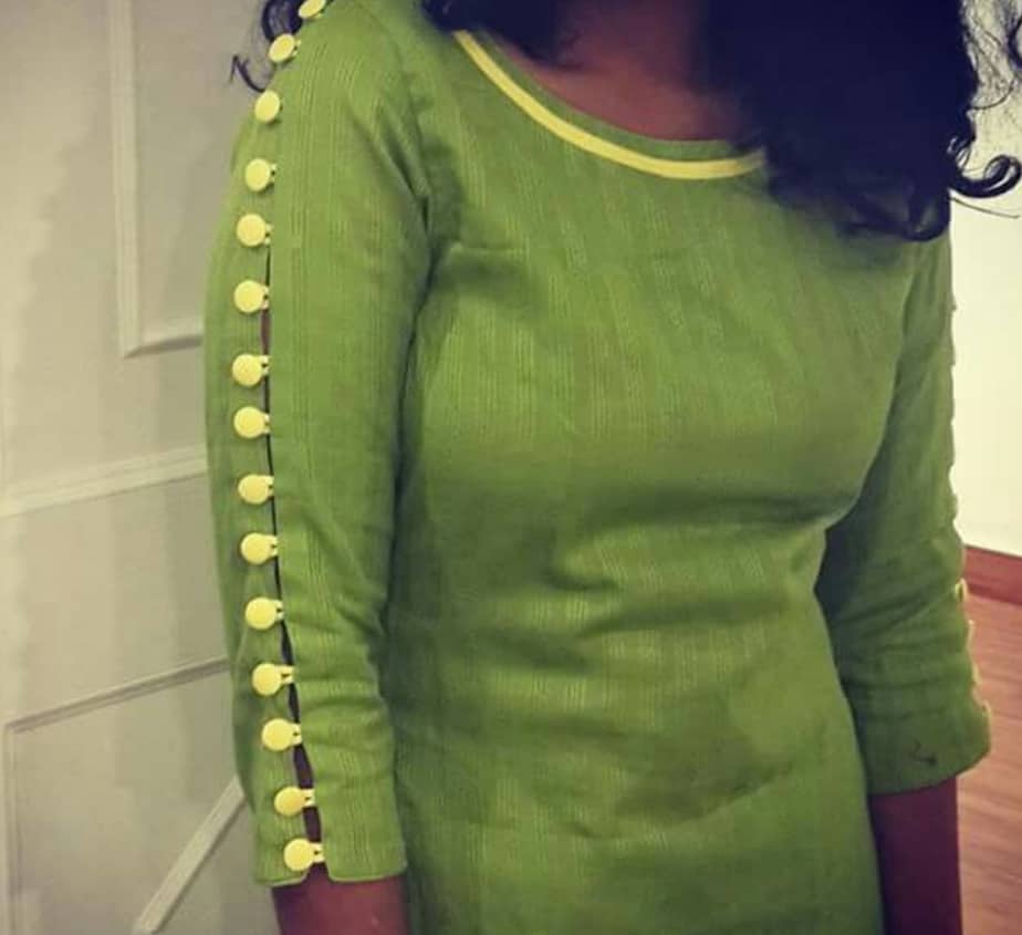 kurti sleeves design with buttons