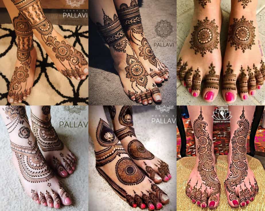 bridal mehndi designs for legs and feet