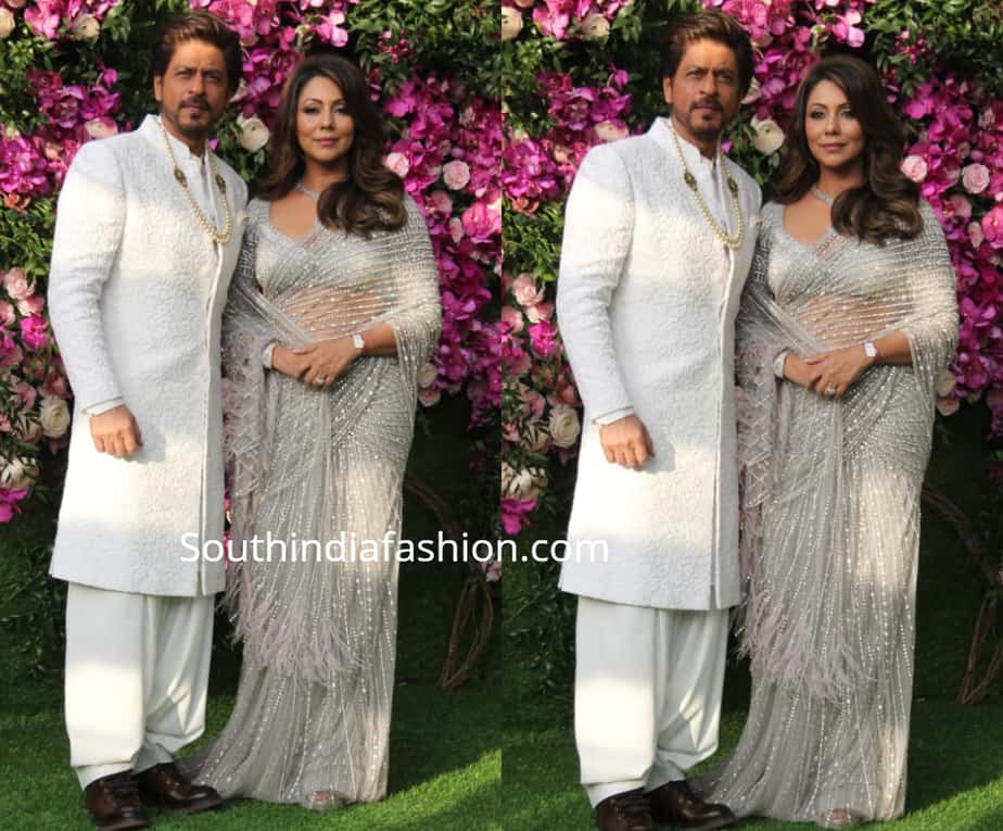 shah rukh and gauri at akash ambani shloka mehta wedding