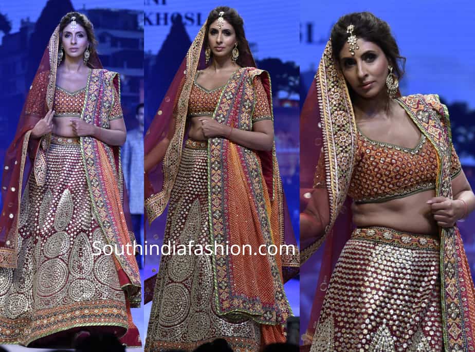 shweta bachchan in abu jani sandeep khosla lehenga at cpaa