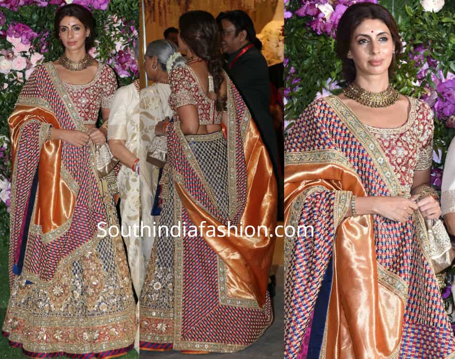 shweta bachchan lehenga at akash ambani wedding