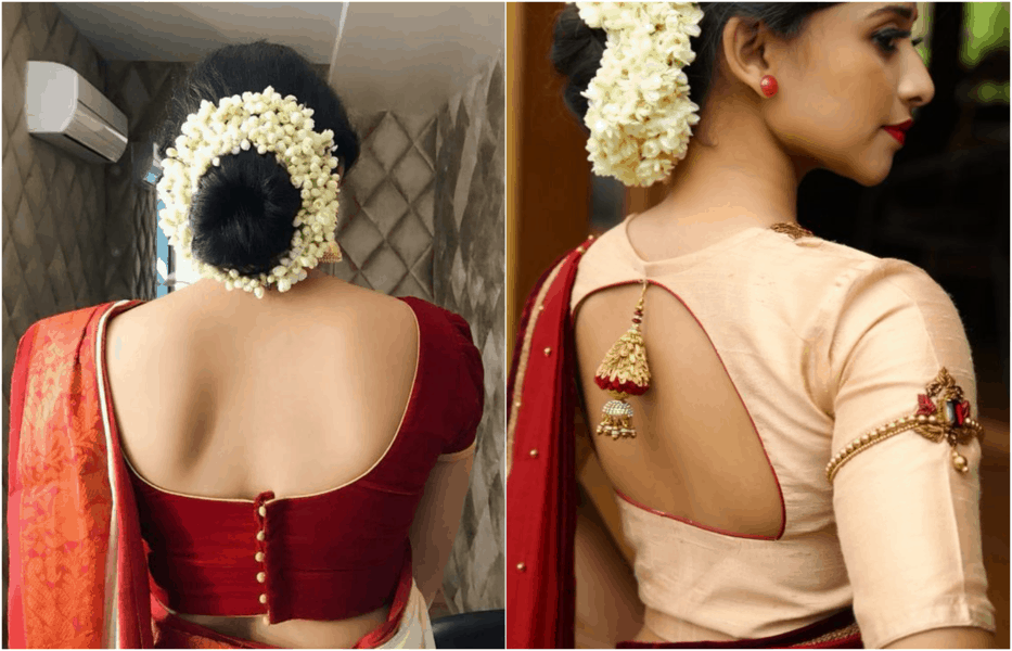 blouse back neck designs catalogue for silk sarees