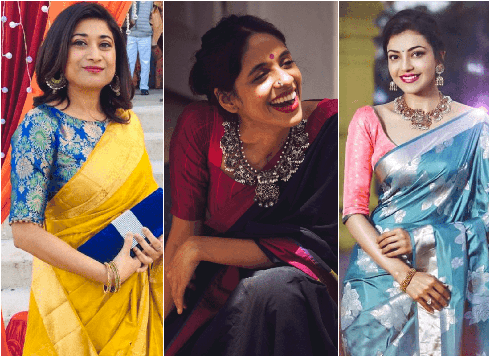 Mix and Match your Blouse with Sarees | Contrast Blouse Designs