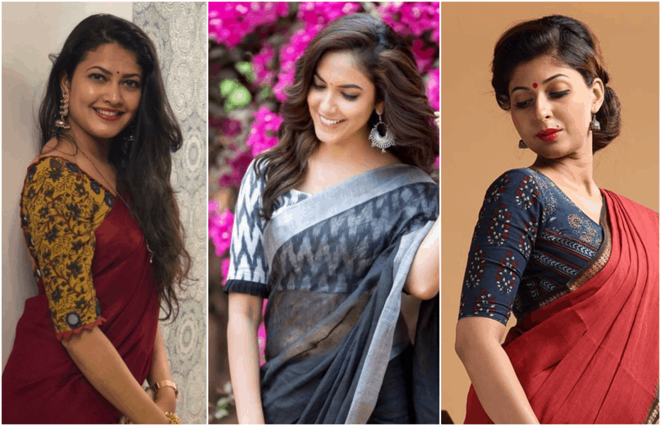 Mix and Match your Blouse with Sarees | Contrast Blouse Designs