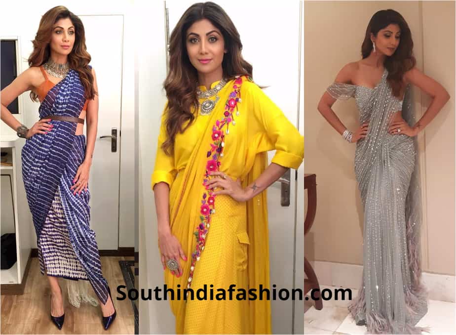 Shilpa Shetty’s Way of Wearing Saree with a Twist of Fusion